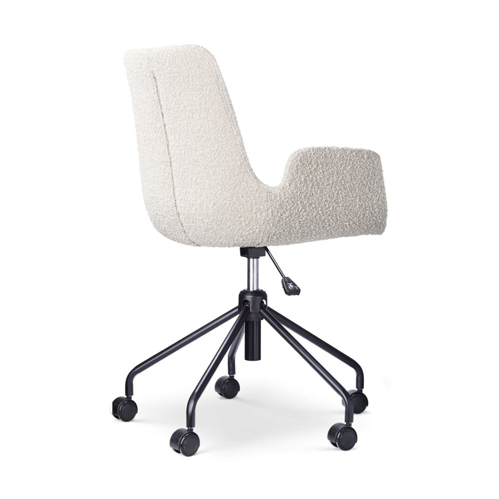 Nout-Eef bureaustoel bouclé beige - zwart onderstel
