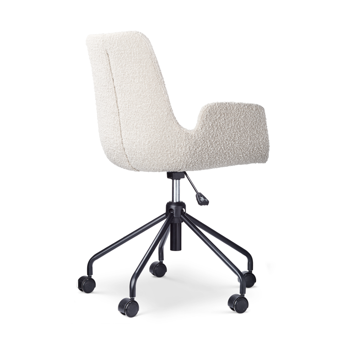 Nout-Eef bureaustoel bouclé beige - zwart onderstel