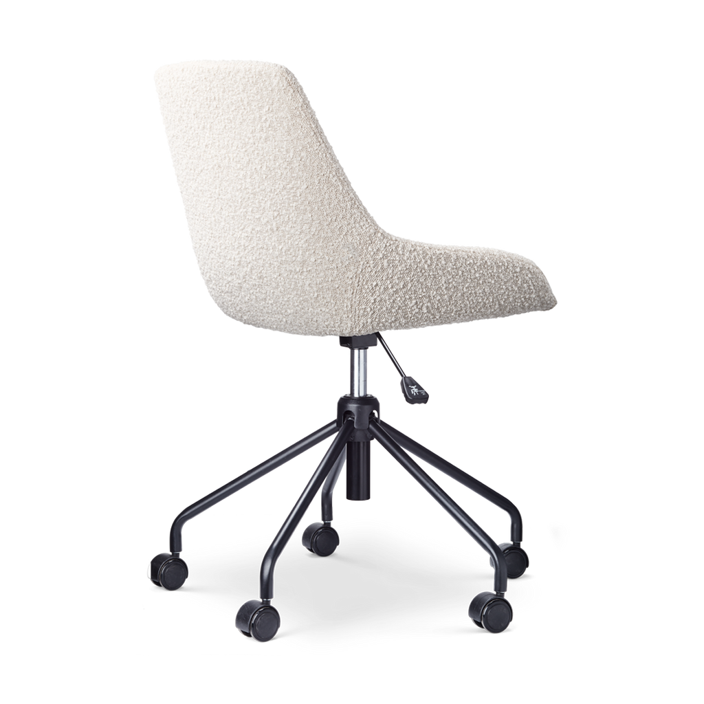 Nout-Isa bureaustoel bouclé beige - zwart onderstel