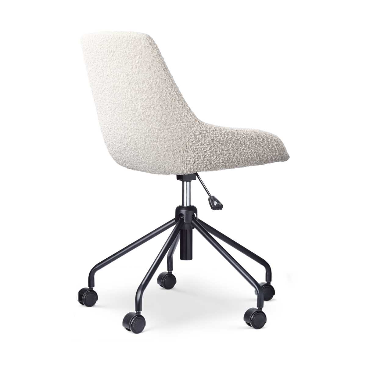 Nout-Isa bureaustoel bouclé beige - zwart onderstel