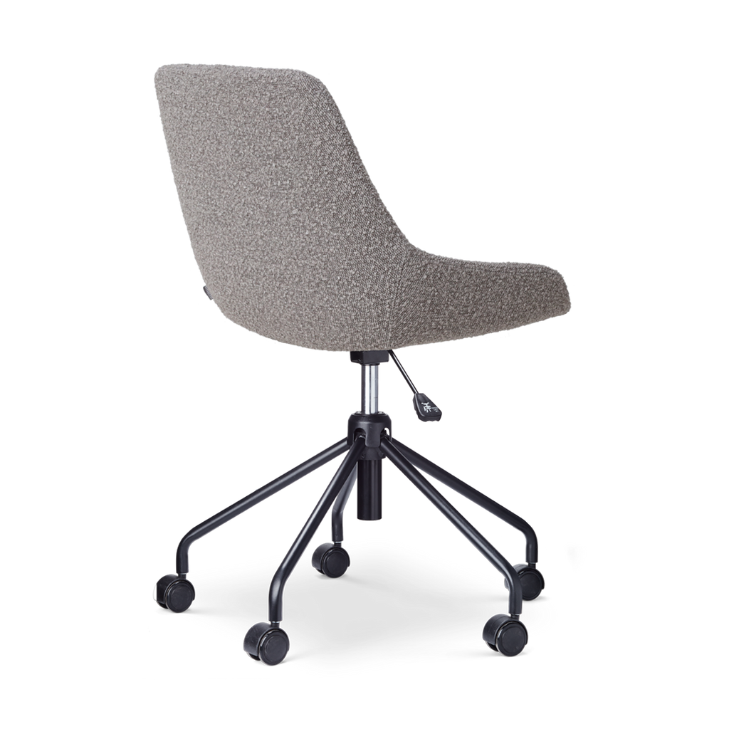 Nout-Isa bureaustoel bouclé taupe - zwart onderstel