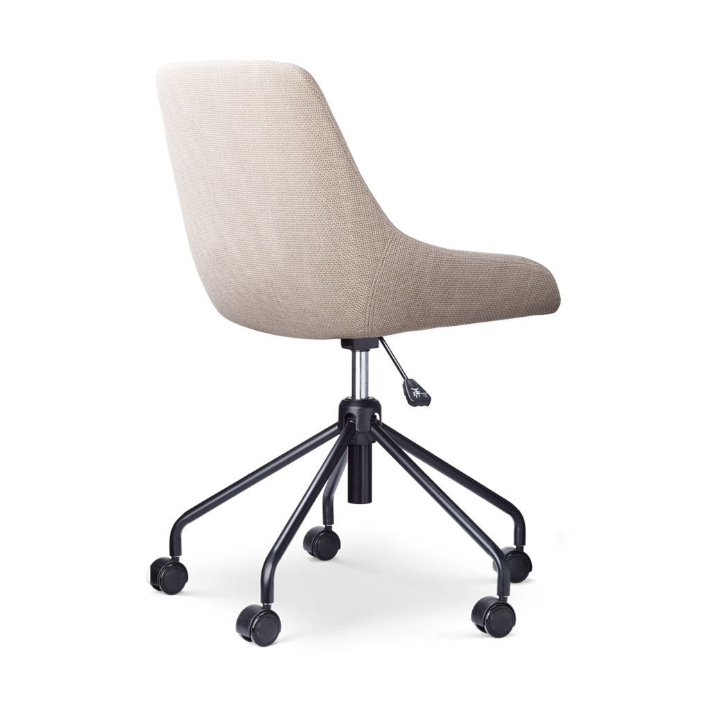 Nout-Isa bureaustoel beige - zwart onderstel