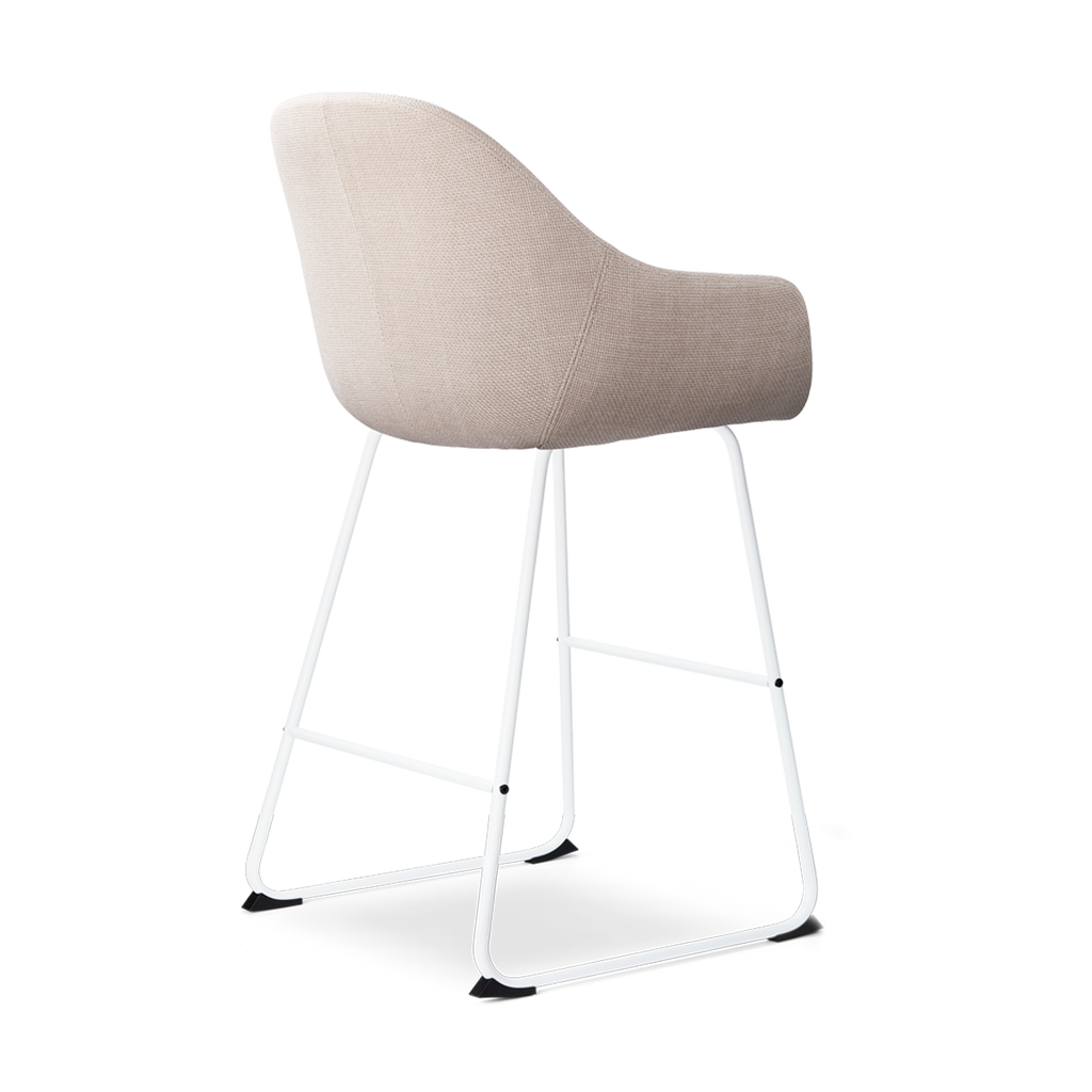 Nino-Mae barkruk beige - wit onderstel - 65 cm