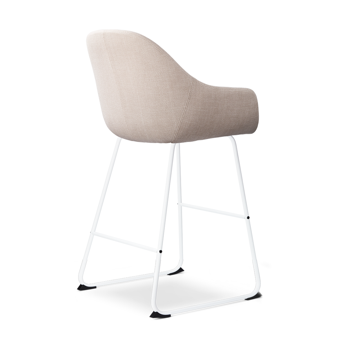 Nino-Mae barkruk beige - wit onderstel - 65 cm