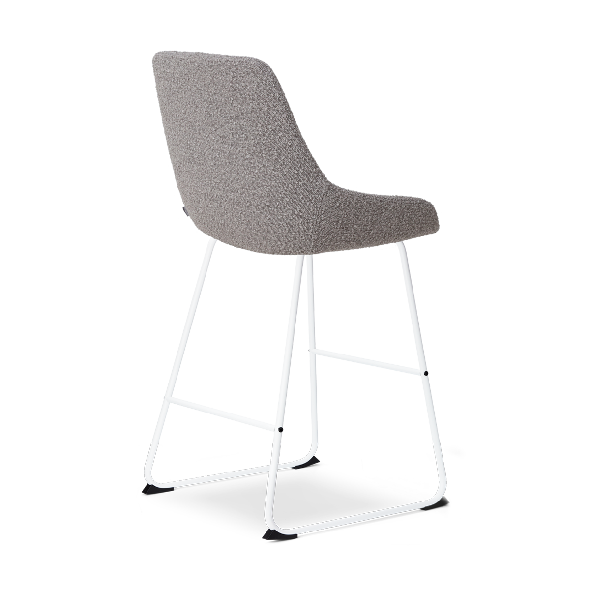 Nino-Isa barkruk bouclé taupe - wit onderstel - 65 cm