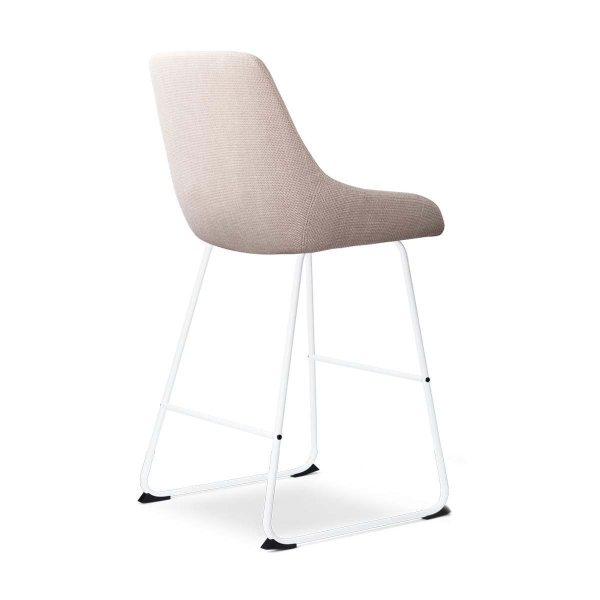 Nino-Isa barkruk beige - wit onderstel - 65 cm