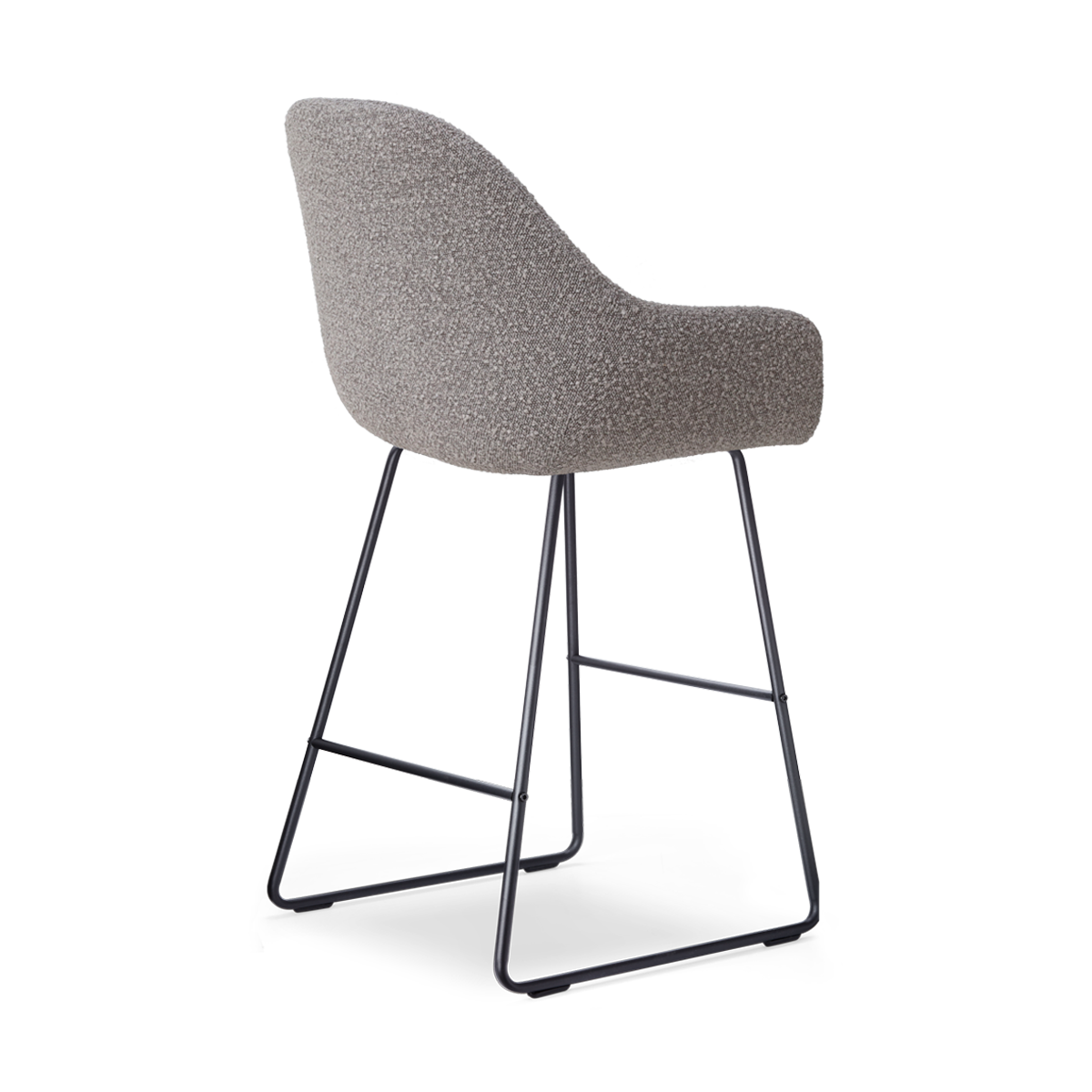 Nino-Mae barkruk bouclé taupe - zwart onderstel - 65 cm