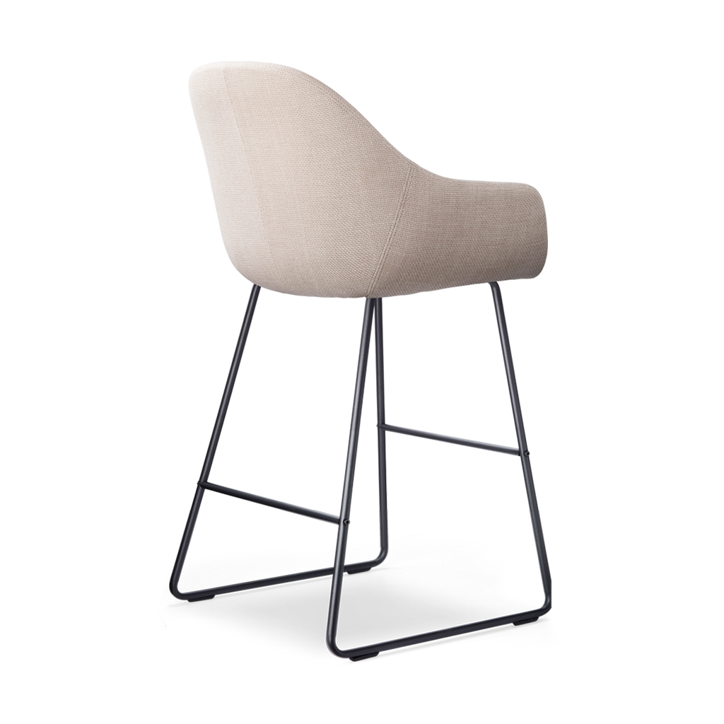 Nino-Mae barkruk beige - zwart onderstel - 65 cm