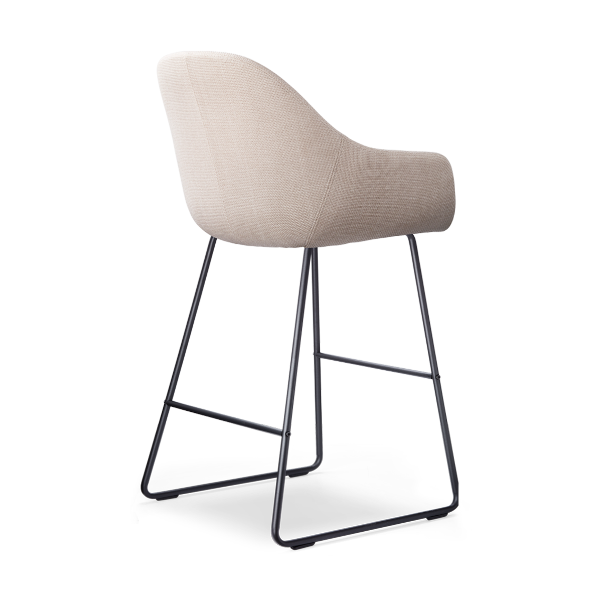 Nino-Mae barkruk beige - zwart onderstel - 65 cm