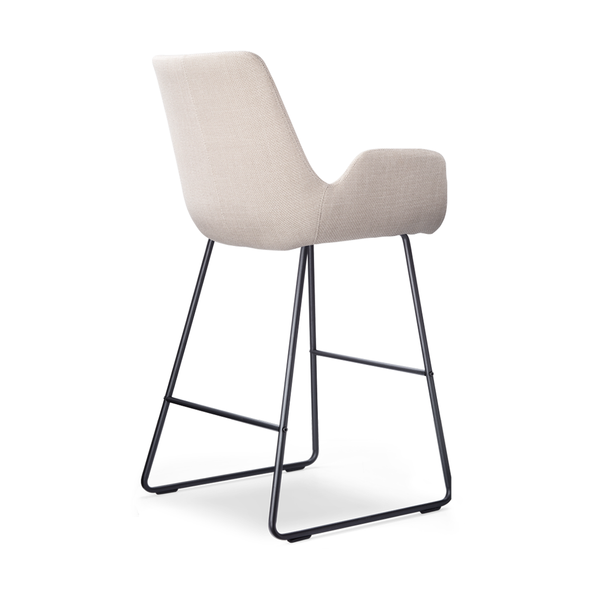 Nino-Eef barkruk beige - zwart onderstel - 65 cm