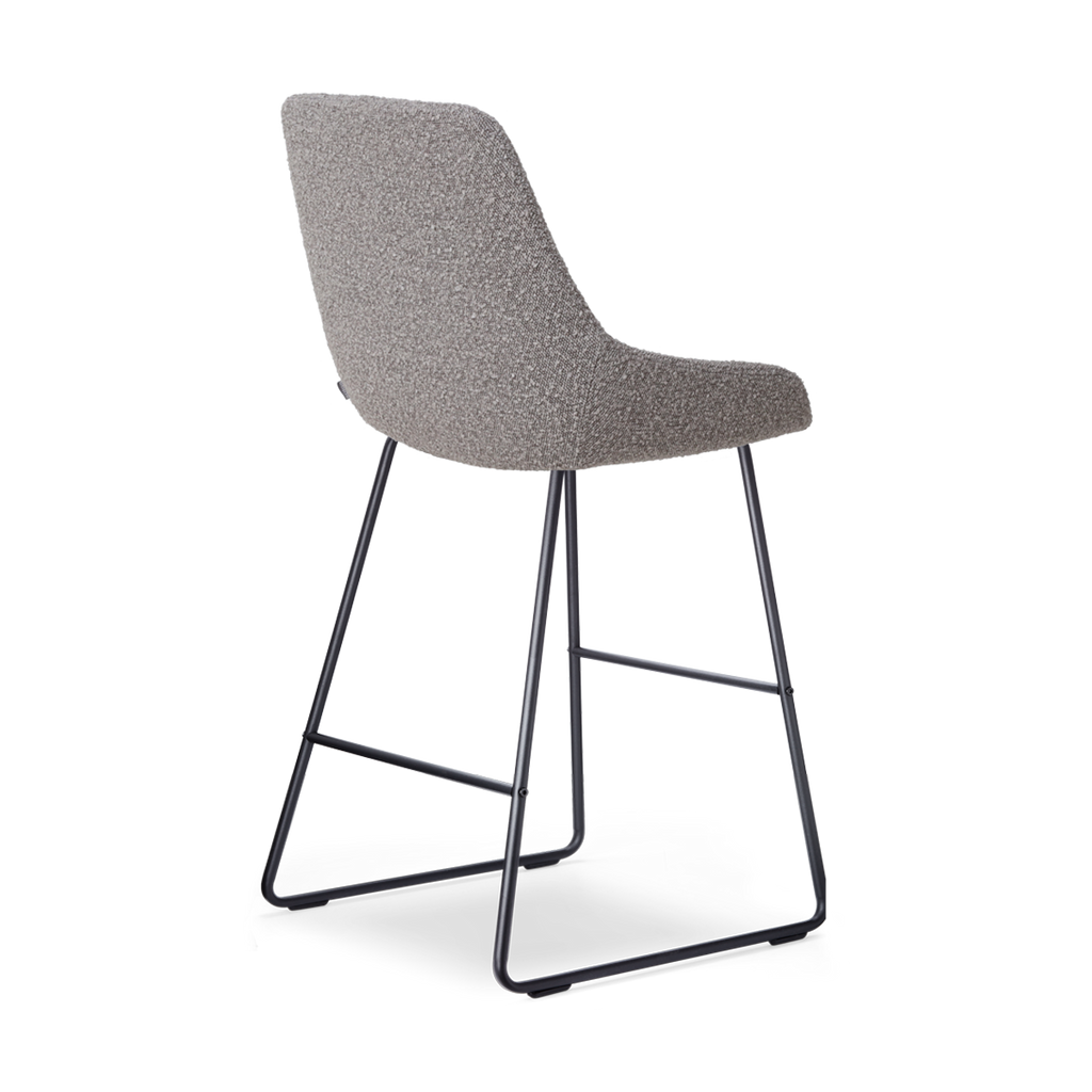 Nino-Isa barkruk bouclé taupe - zwart onderstel - 65 cm