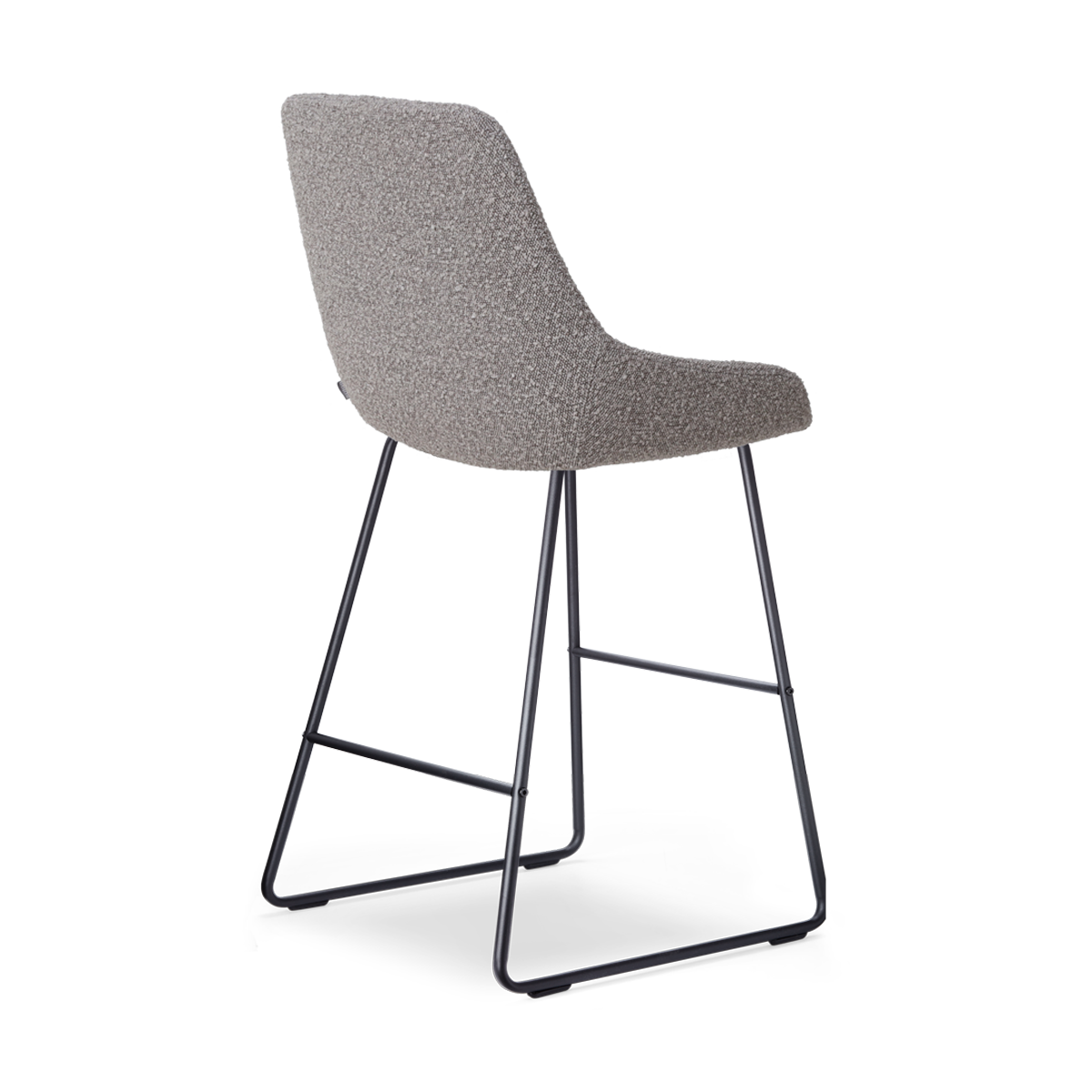 Nino-Isa barkruk bouclé taupe - zwart onderstel - 65 cm