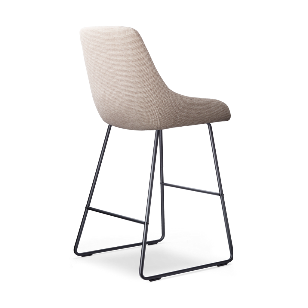 Nino-Isa barkruk beige - zwart onderstel - 65 cm