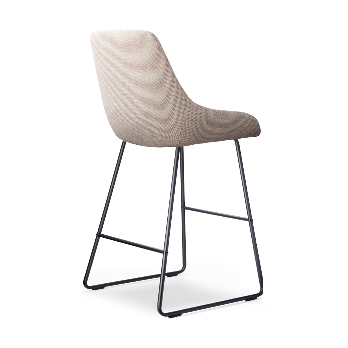 Nino-Isa barkruk beige - zwart onderstel - 65 cm