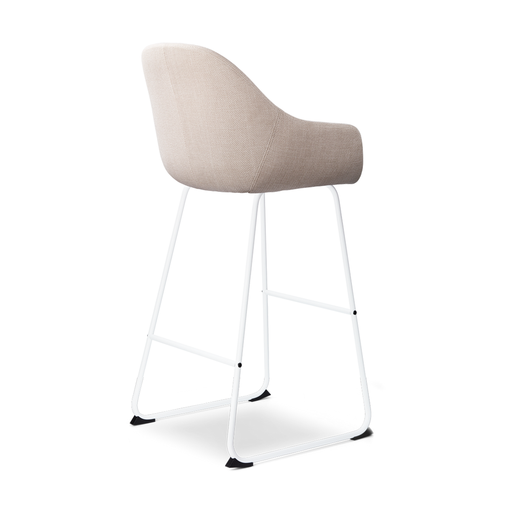 Nino-Mae barkruk beige - wit onderstel - 75 cm