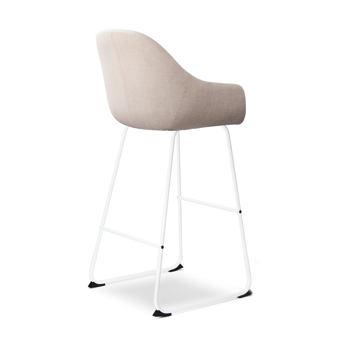Nino-Mae barkruk beige - wit onderstel - 75 cm