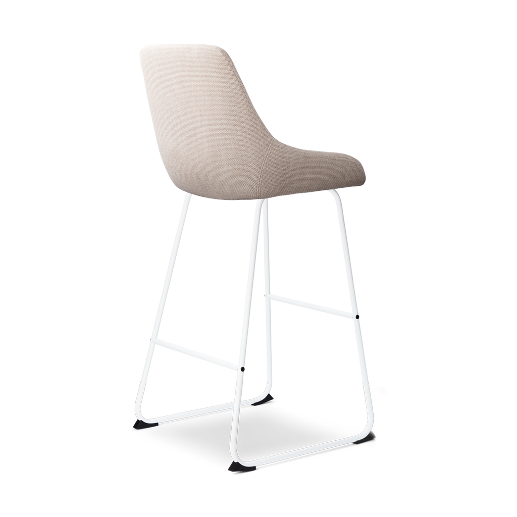 Nino-Isa barkruk beige - wit onderstel - 75 cm