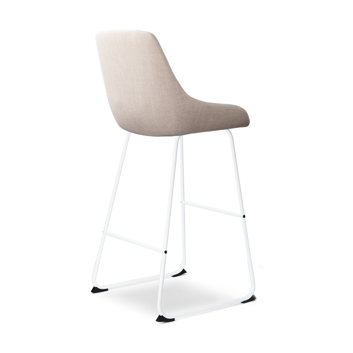 Nino-Isa barkruk beige - wit onderstel - 75 cm