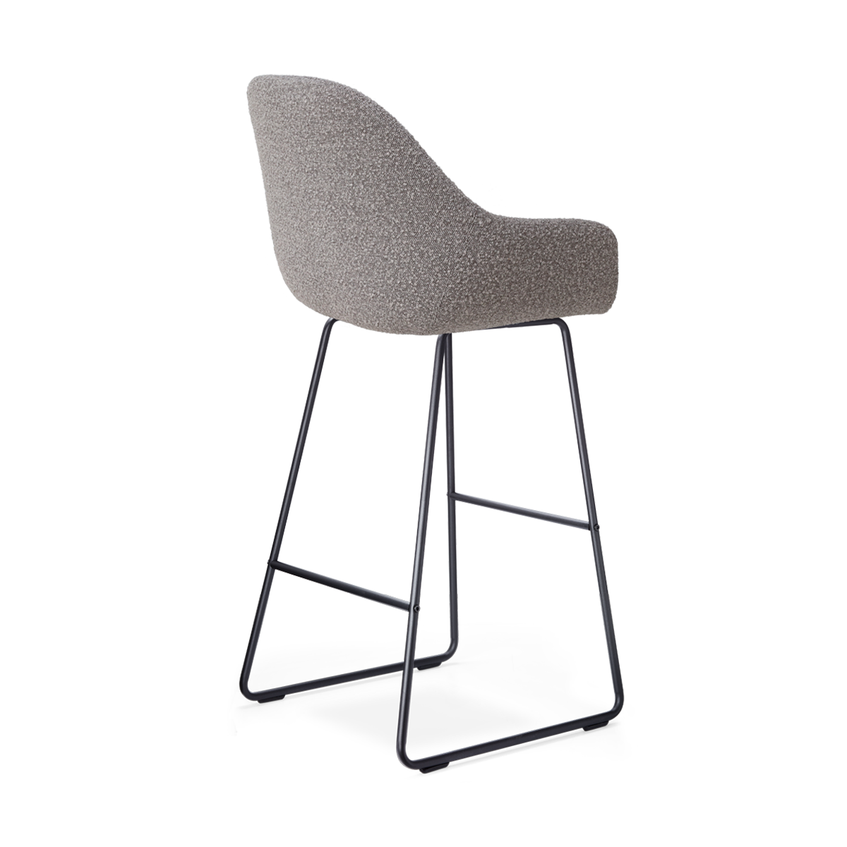Nino-Mae barkruk bouclé taupe - zwart onderstel - 75 cm