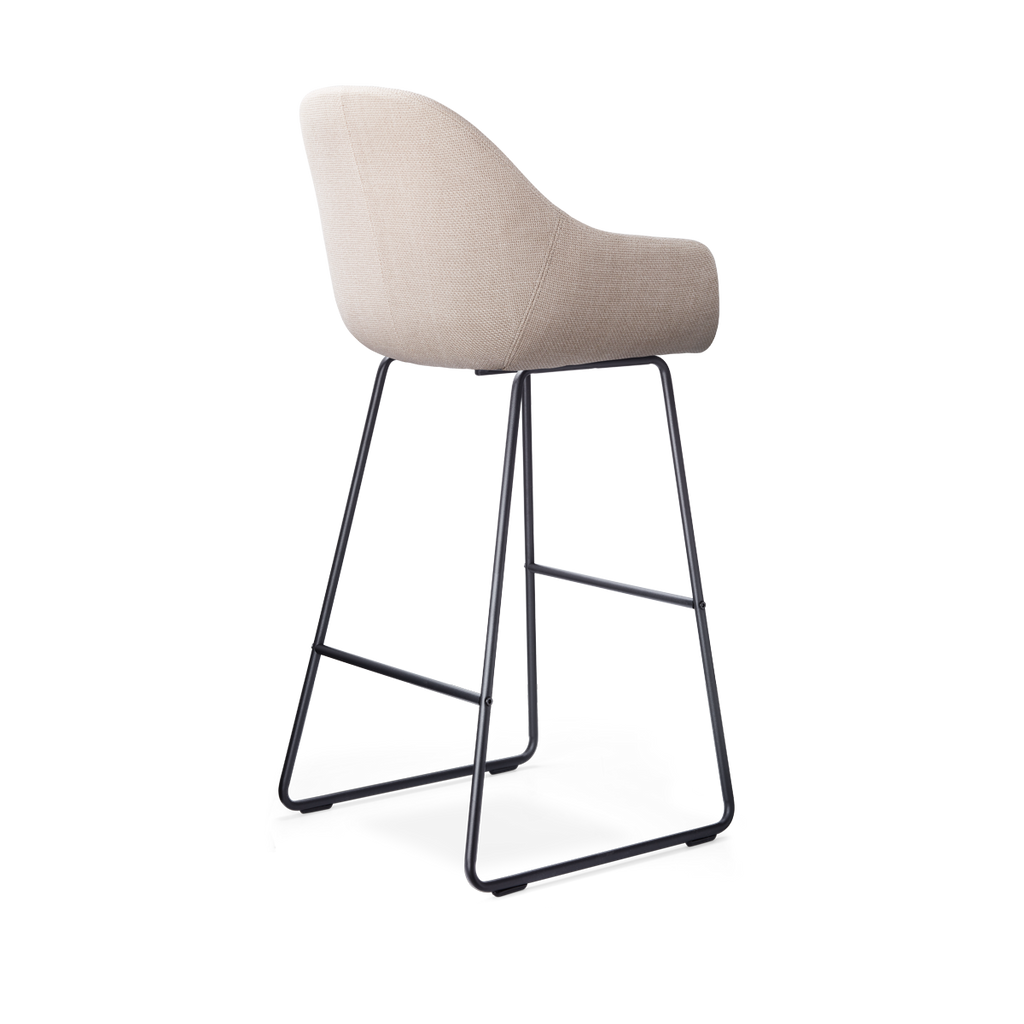 Nino-Mae barkruk beige - zwart onderstel - 75 cm