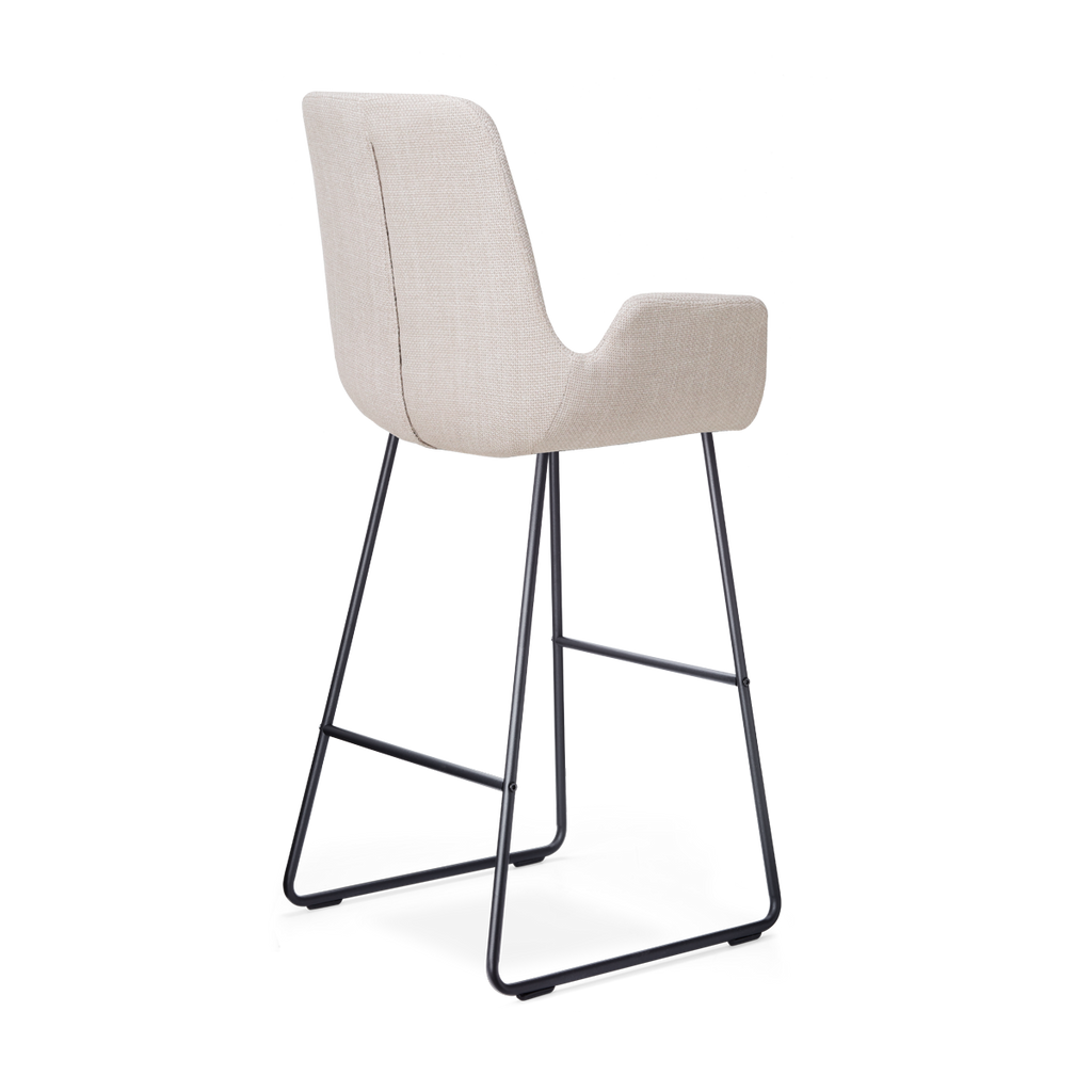 Nino-Eef barkruk beige - zwart onderstel - 75 cm