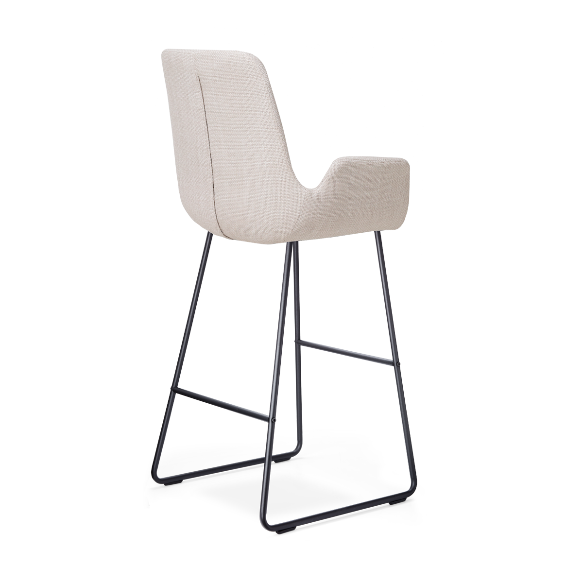 Nino-Eef barkruk beige - zwart onderstel - 75 cm