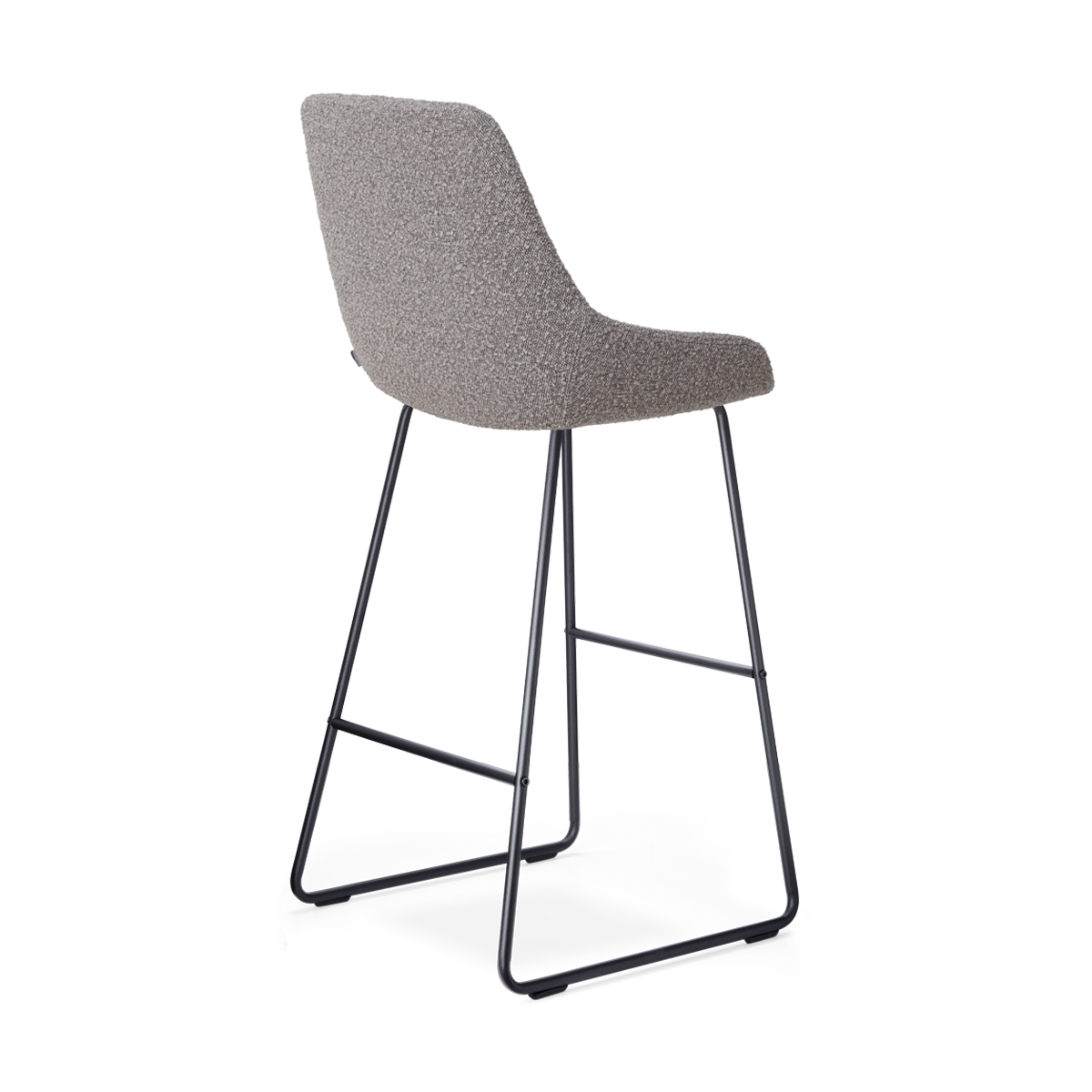 Nino-Isa barkruk bouclé taupe - zwart onderstel - 75 cm