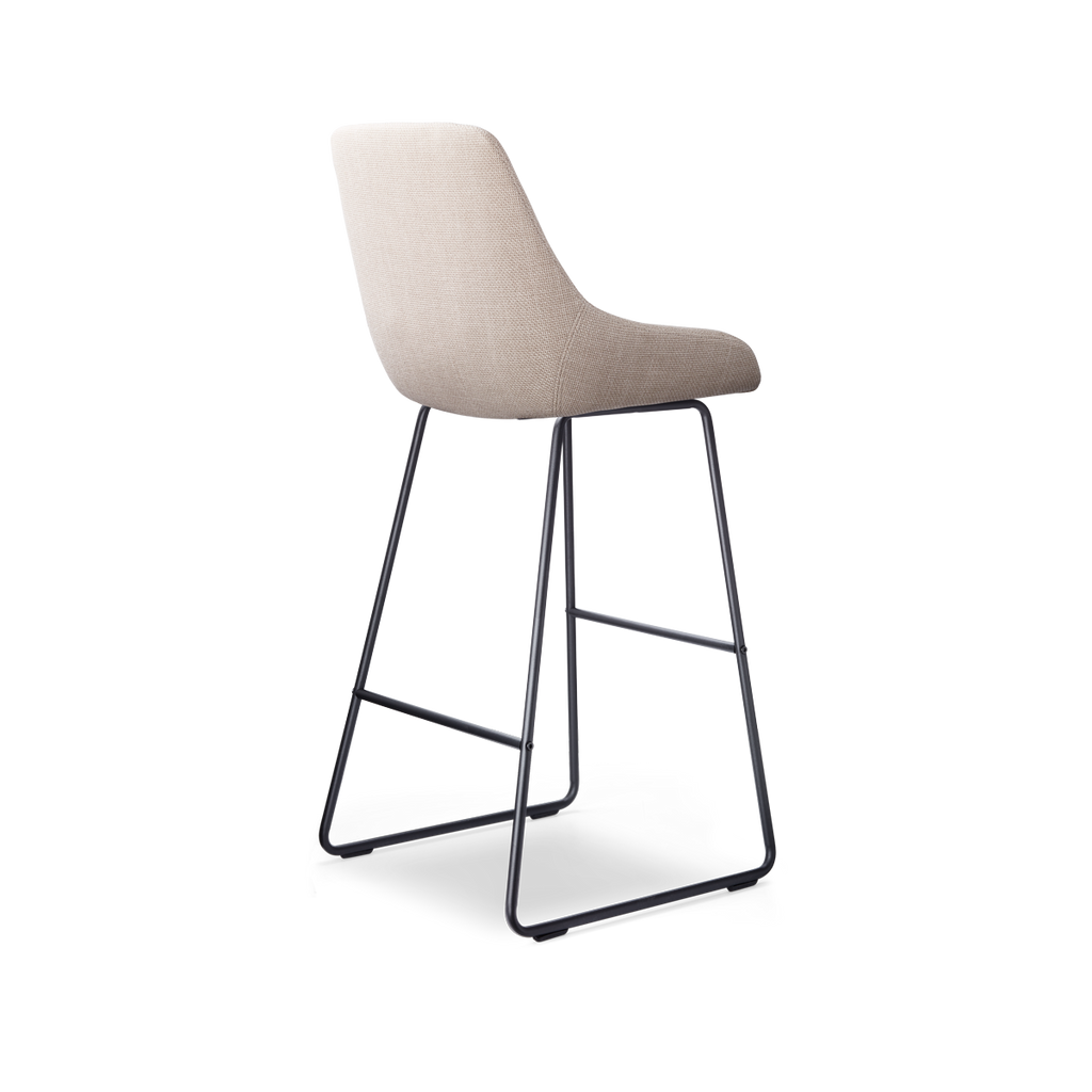 Nino-Isa barkruk beige - zwart onderstel - 75 cm