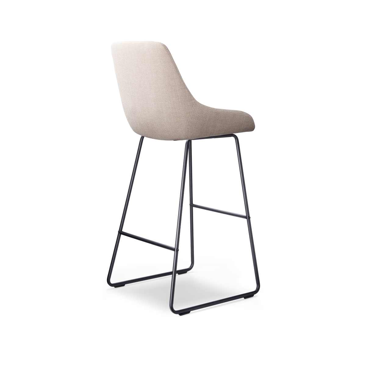 Nino-Isa barkruk beige - zwart onderstel - 75 cm
