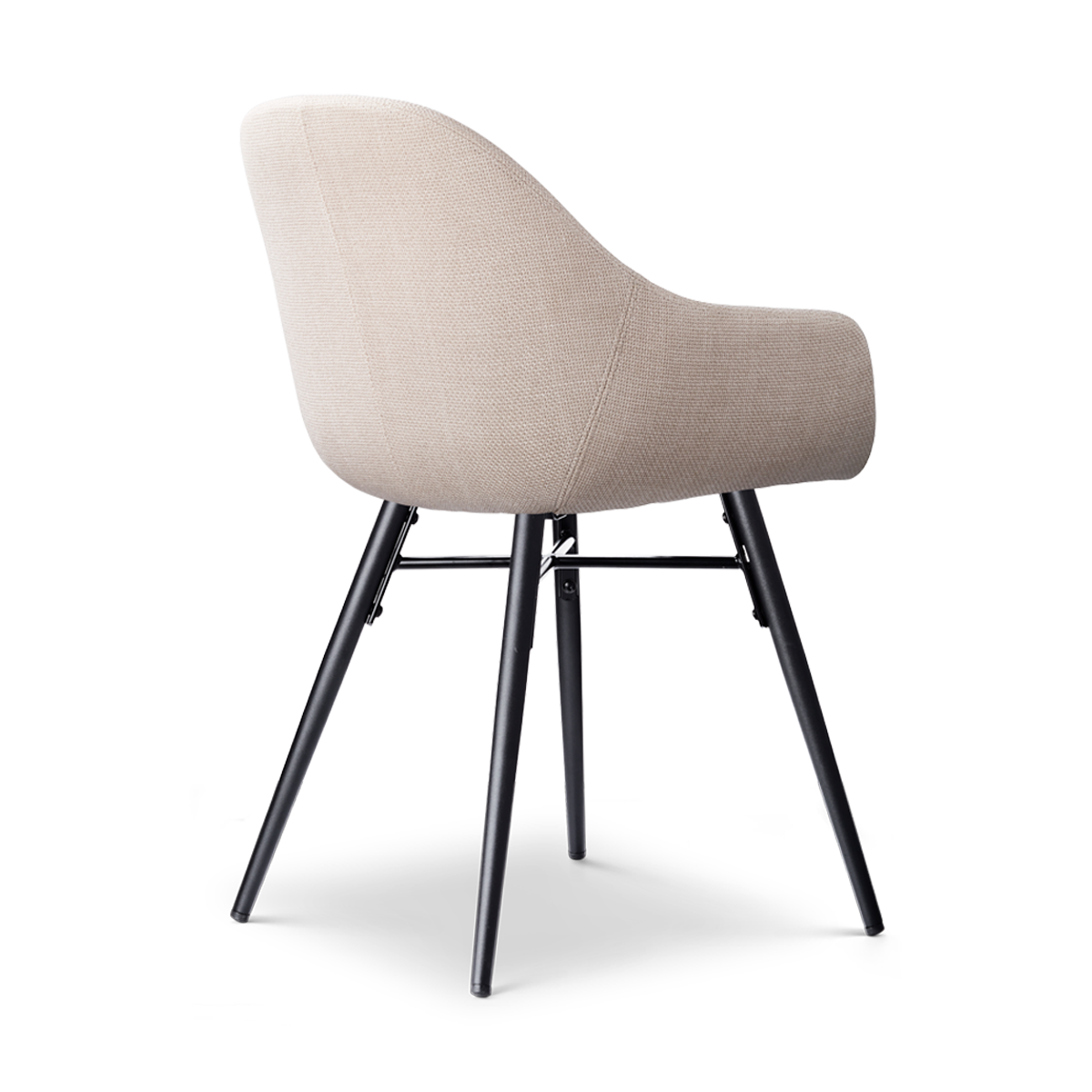 Nena-Mae eetkamerstoel beige - zwart houten onderstel