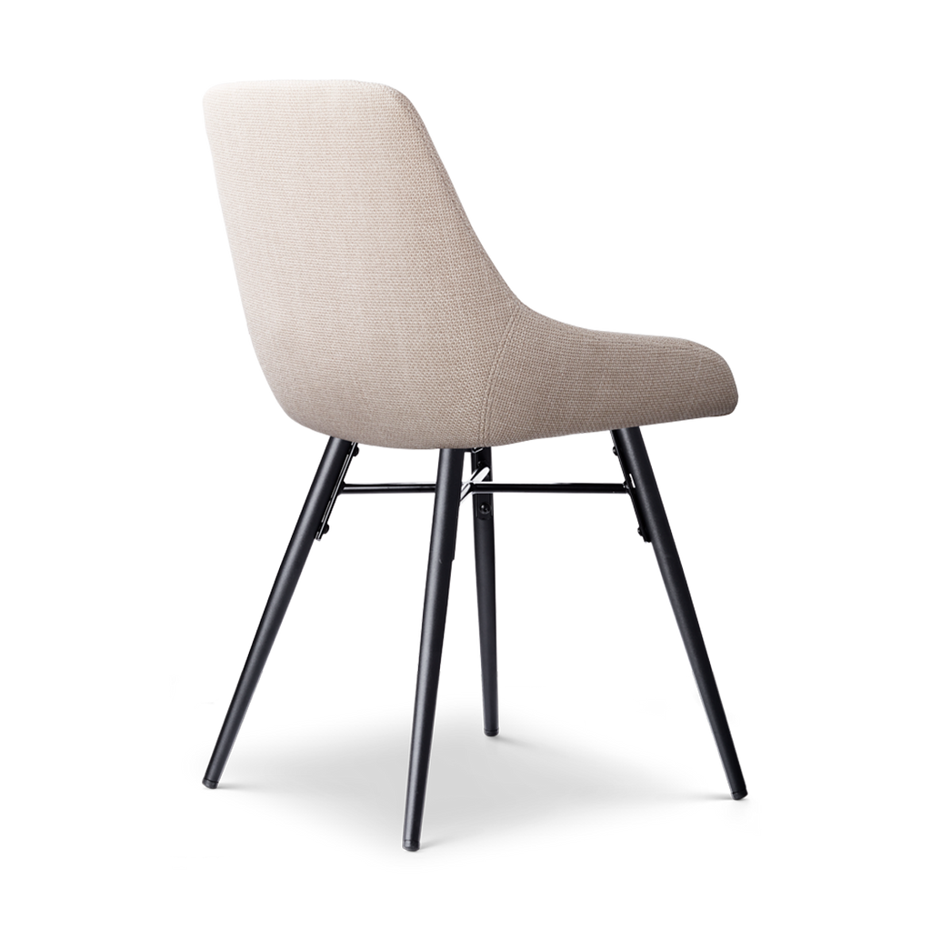 Nena-Isa eetkamerstoel beige - zwart houten onderstel