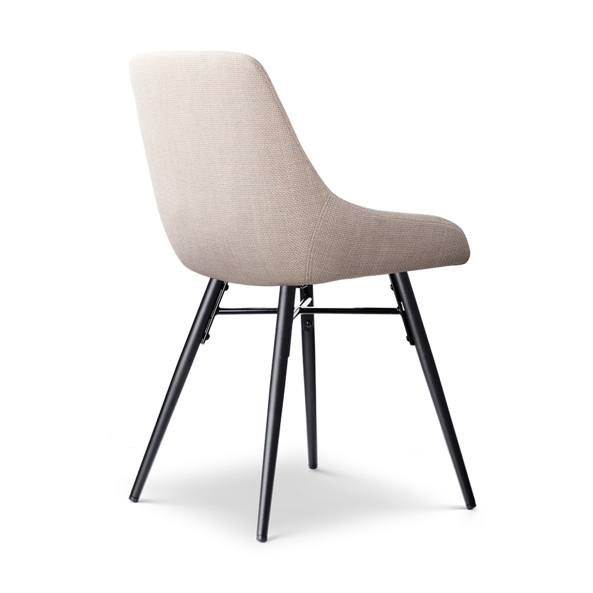 Nena-Isa eetkamerstoel beige - zwart houten onderstel