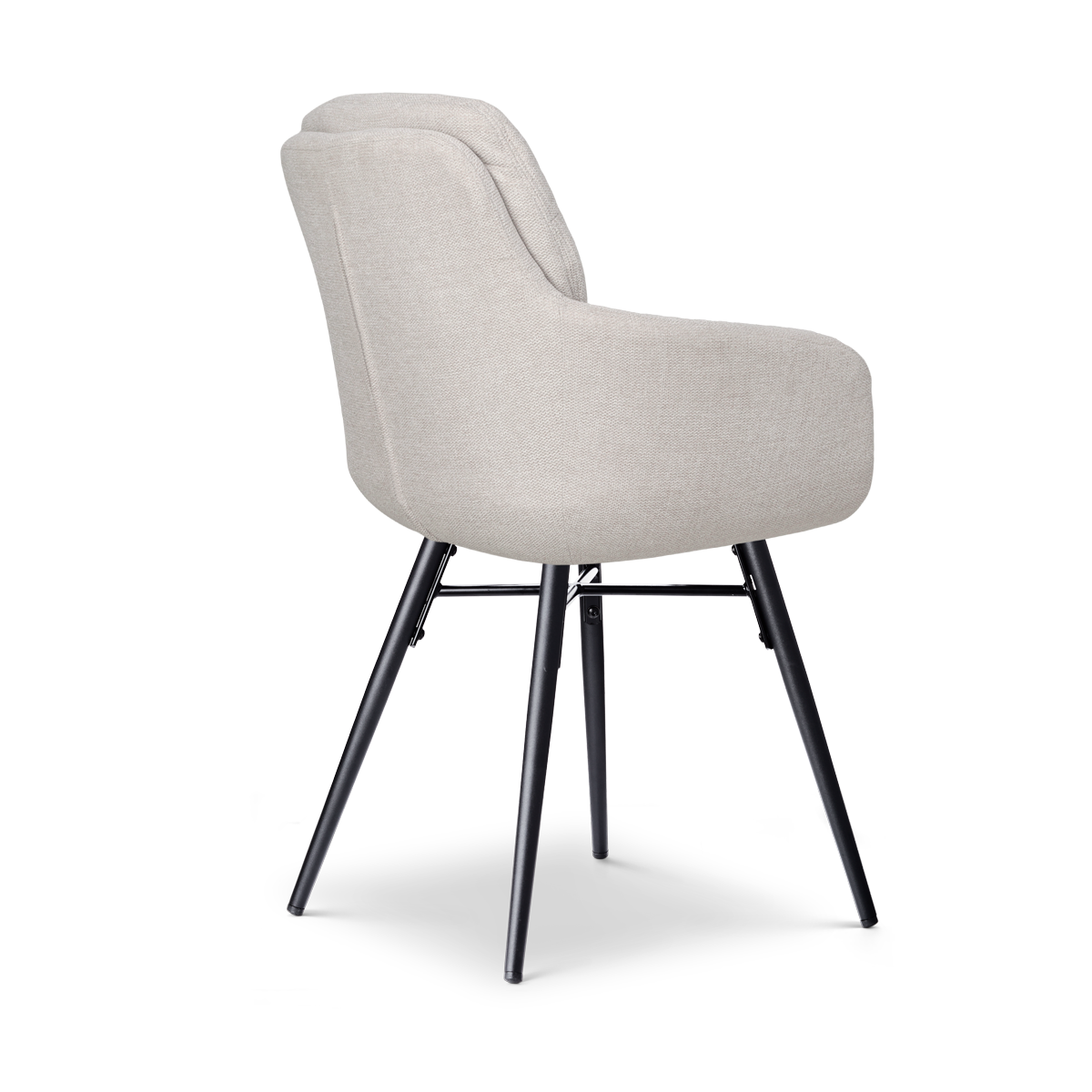 Nena-Mia eetkamerstoel beige - zwart houten onderstel