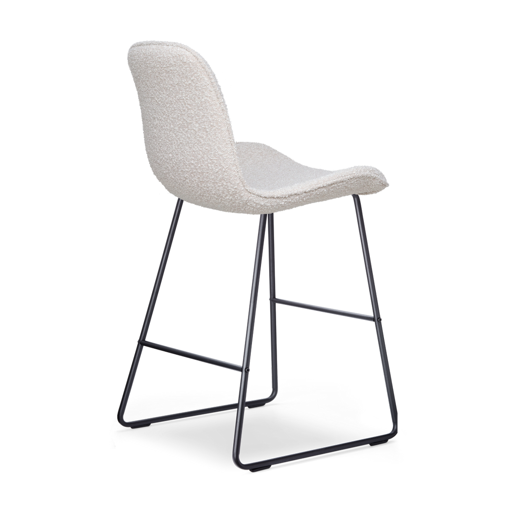 Nino-Fé barkruk bouclé beige - zwart onderstel - 65 cm
