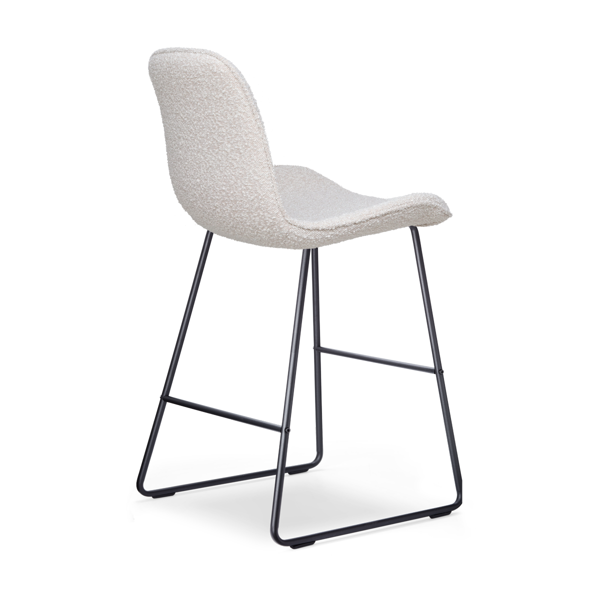 Nino-Fé barkruk bouclé beige - zwart onderstel - 65 cm