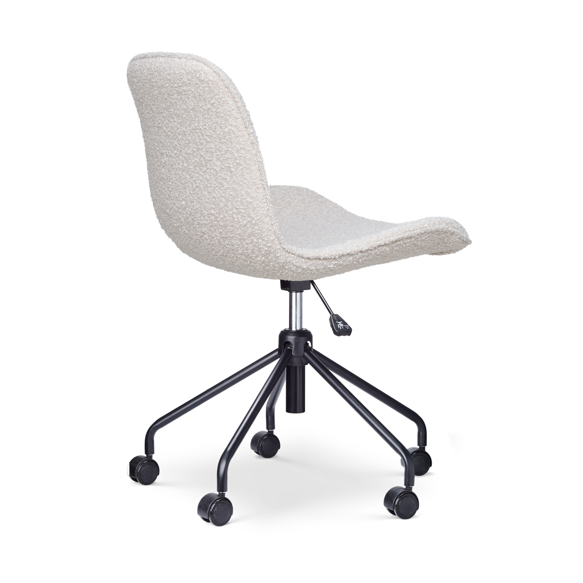 Nout-Fé bureaustoel bouclé beige - zwart onderstel
