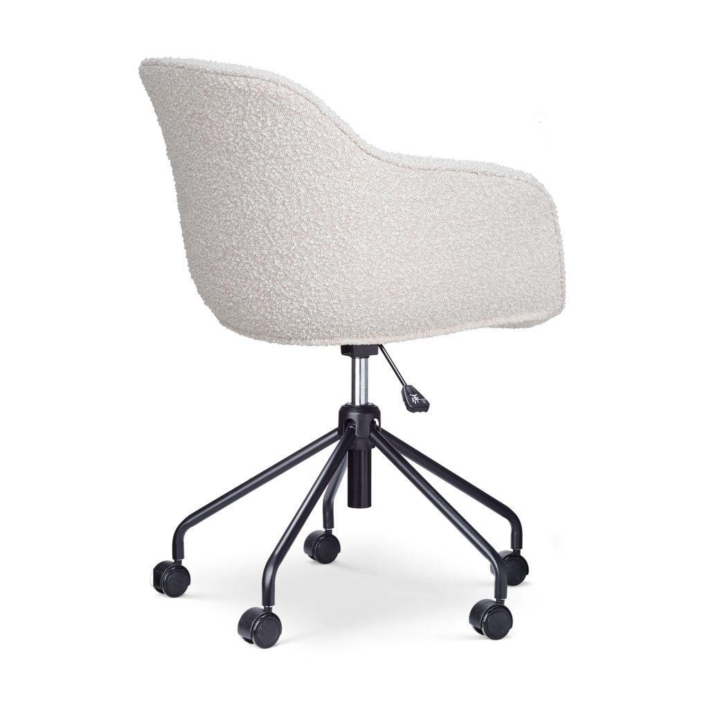 Nout-Mare bureaustoel bouclé beige - zwart onderstel