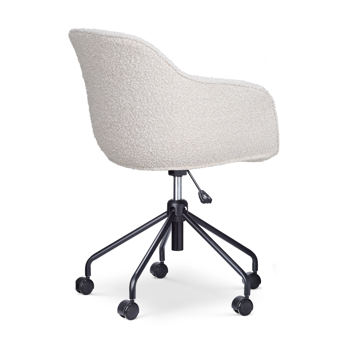 Nout-Mare bureaustoel bouclé beige - zwart onderstel