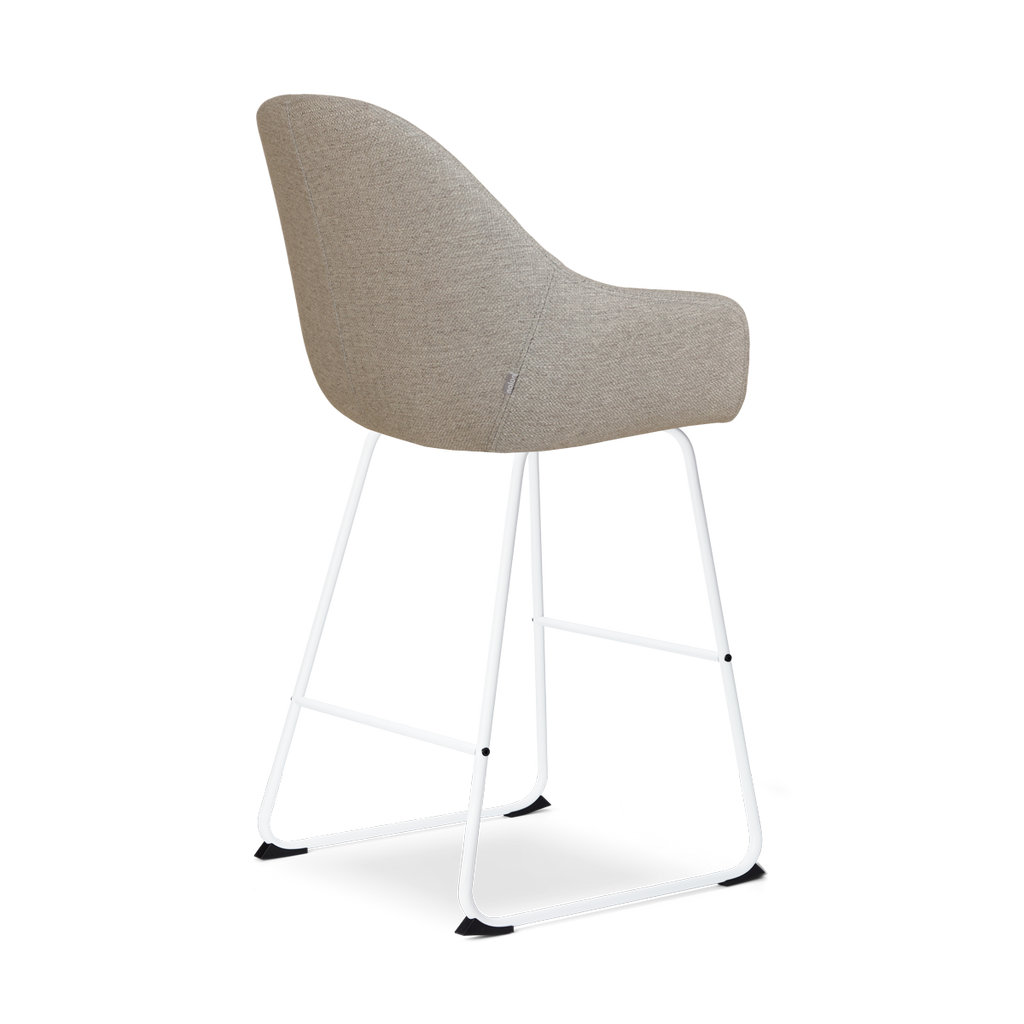 Nino-Mae barkruk warm grijs - wit onderstel - 65 cm