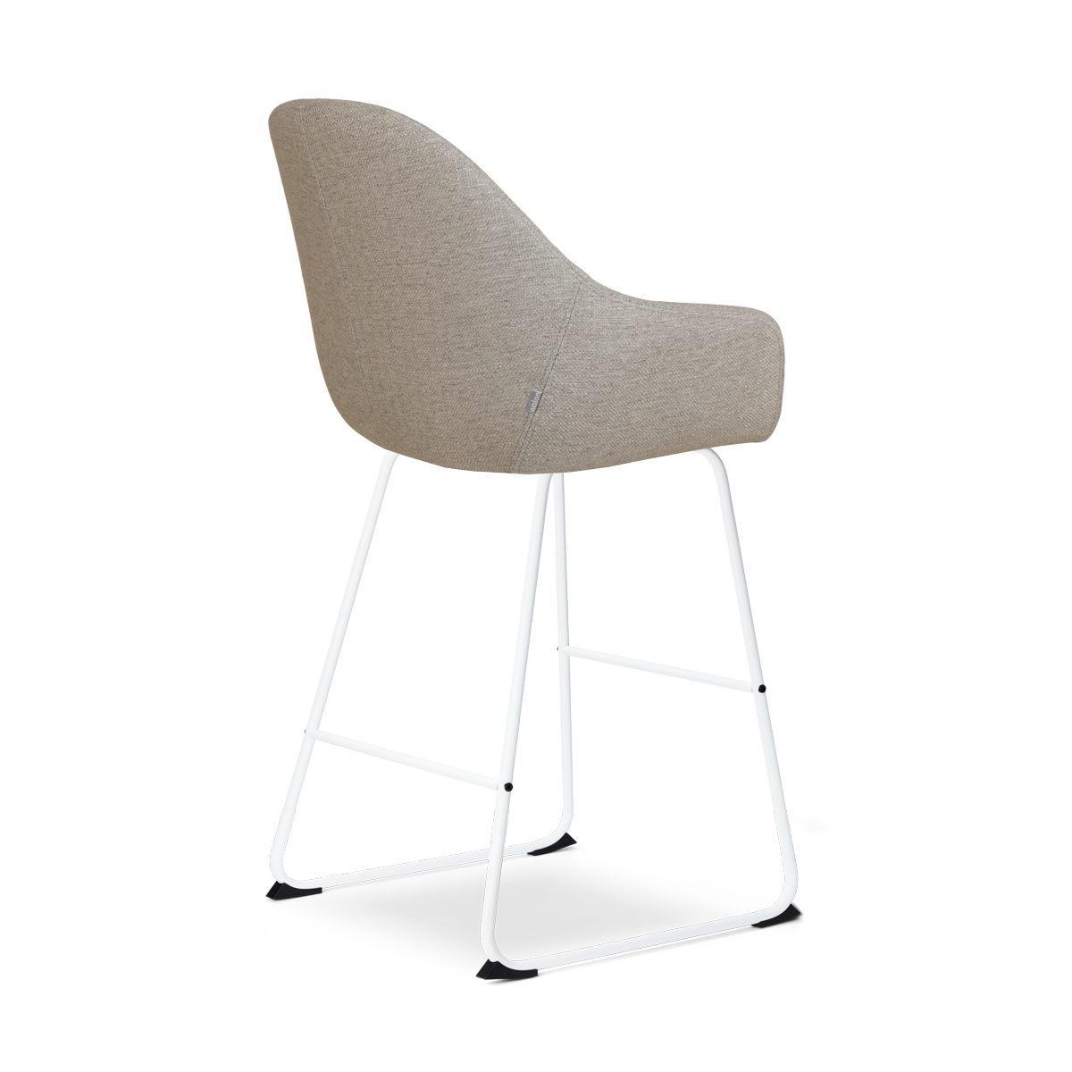 Nino-Mae barkruk warm grijs - wit onderstel - 65 cm