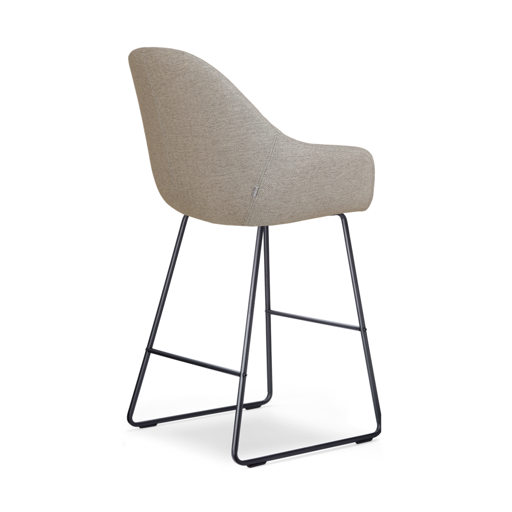 Nino-Mae barkruk warm grijs - zwart onderstel - 65 cm