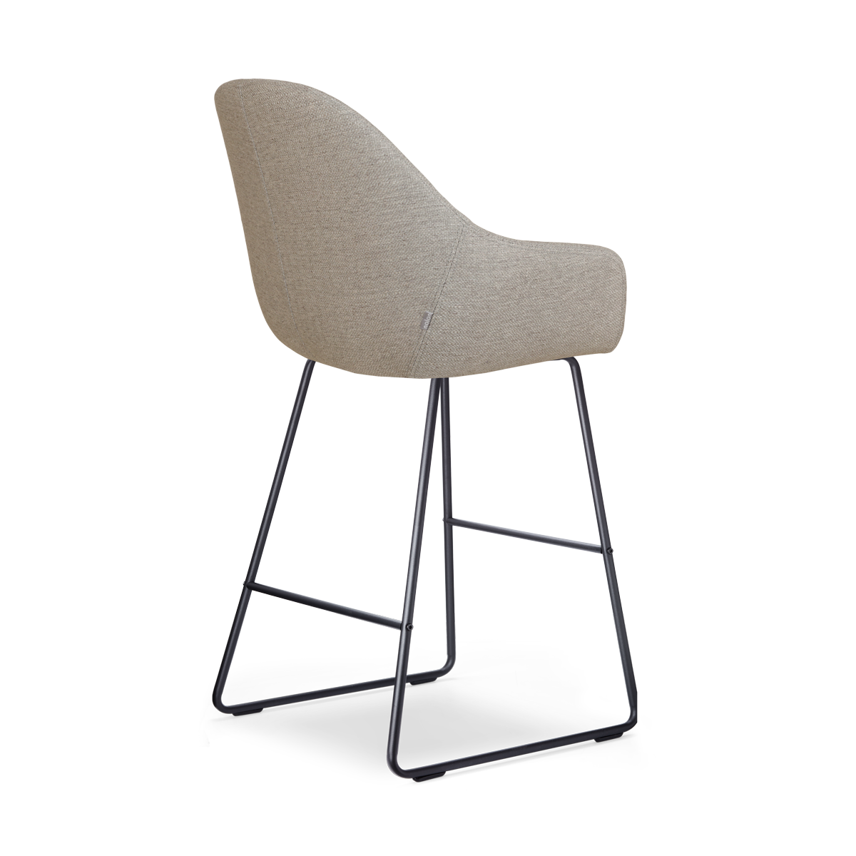 Nino-Mae barkruk warm grijs - zwart onderstel - 65 cm