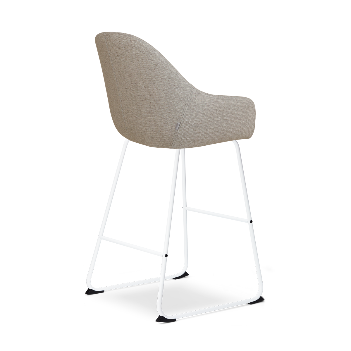 Nino-Mae barkruk warm grijs - wit onderstel - 75 cm