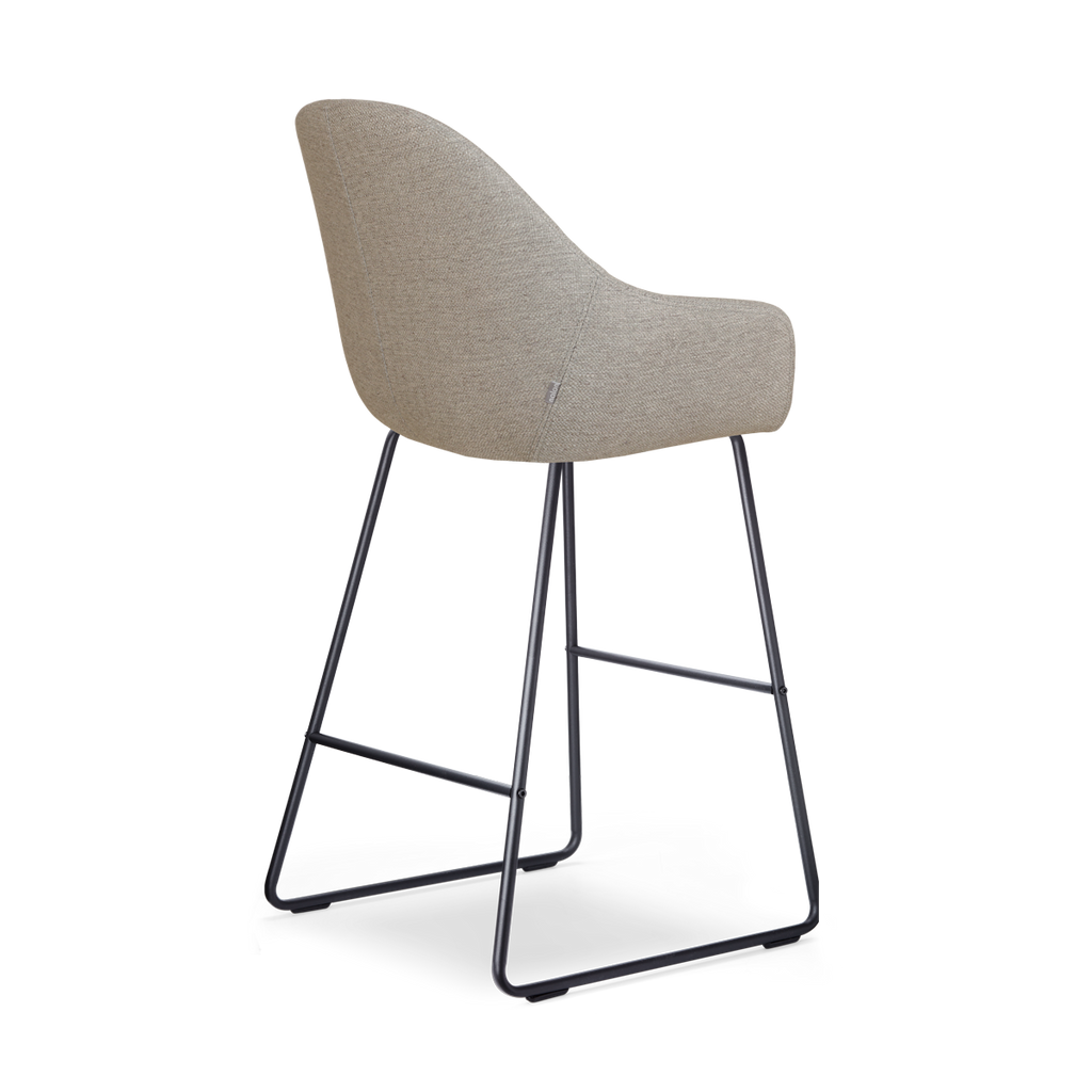 Nino-Mae barkruk warm grijs - zwart onderstel - 75 cm