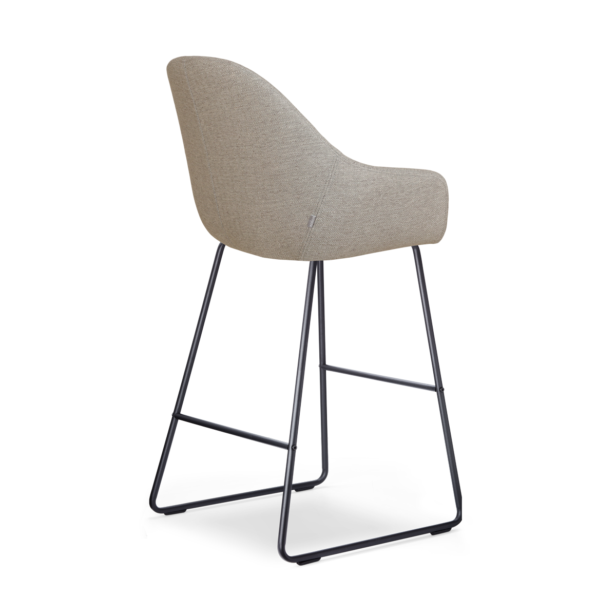 Nino-Mae barkruk warm grijs - zwart onderstel - 75 cm