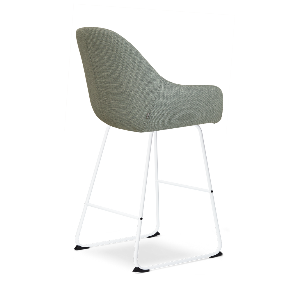 Nino-Mae barkruk saliegroen - wit onderstel - 75 cm