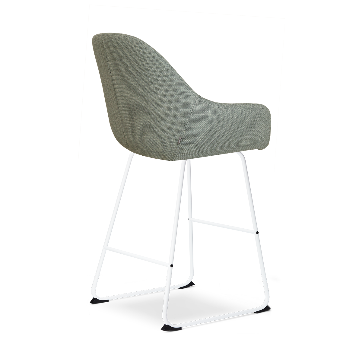 Nino-Mae barkruk saliegroen - wit onderstel - 75 cm