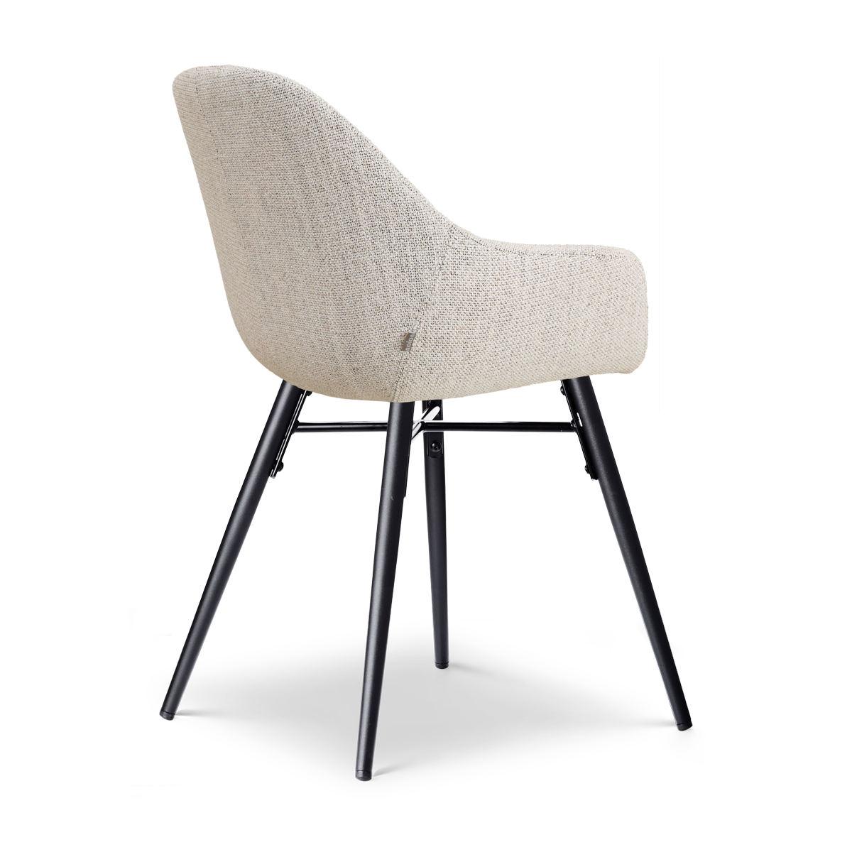 Nena-Isa eetkamerstoel beige gemêleerd - walnoot houten onderstel