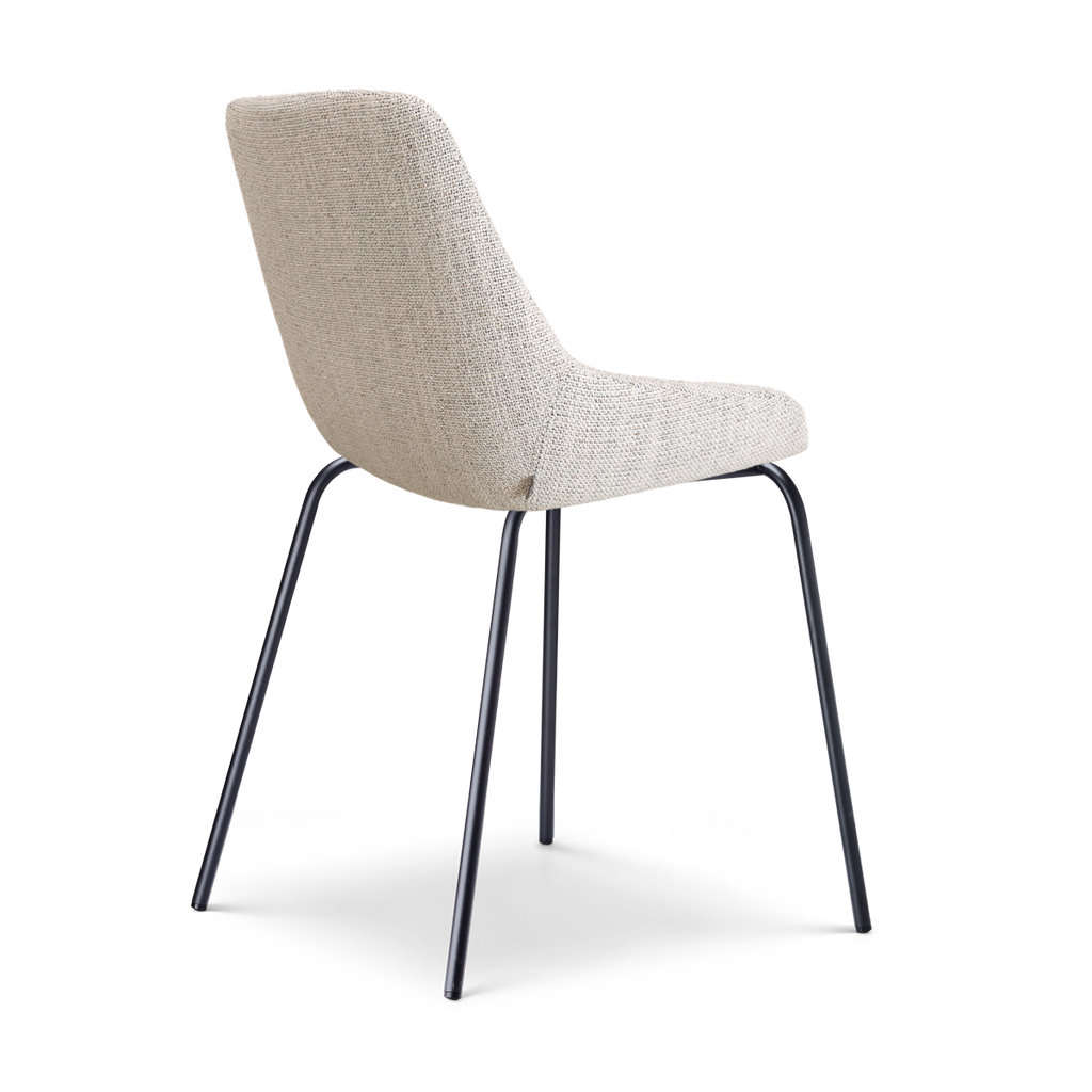 Nora-Isa eetkamerstoel beige gemêleerd - zwart onderstel