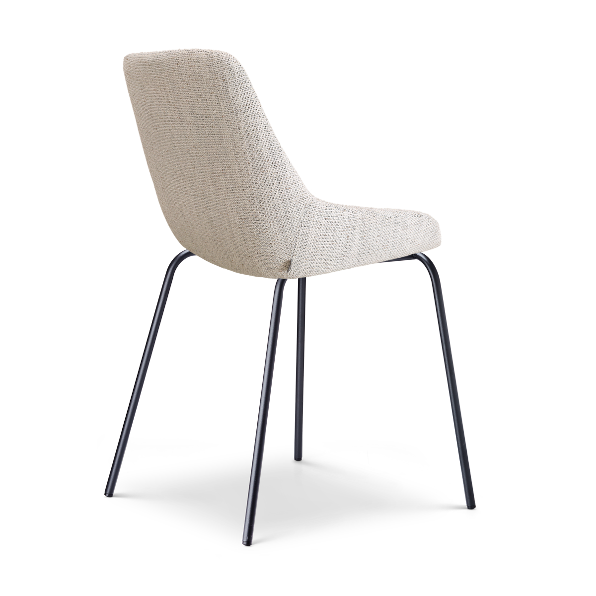 Nora-Isa eetkamerstoel beige gemêleerd - zwart onderstel